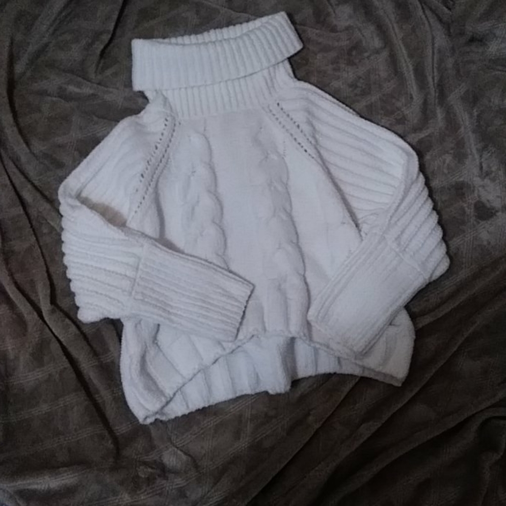 White fuzzy sweater